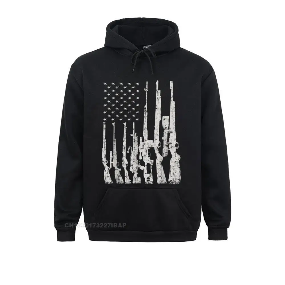 Big American Flag With Machine Guns Hoodie Gun Flag Shirt Camisa Hoodies Autumn Men's Sweatshirts Hip Hop Hoods New Arrival