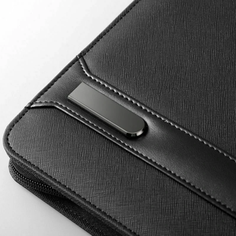 

A4 Business Manager Bags Travels Composition Book Multifunction File Folder with Wireless Charger Mobile Holder