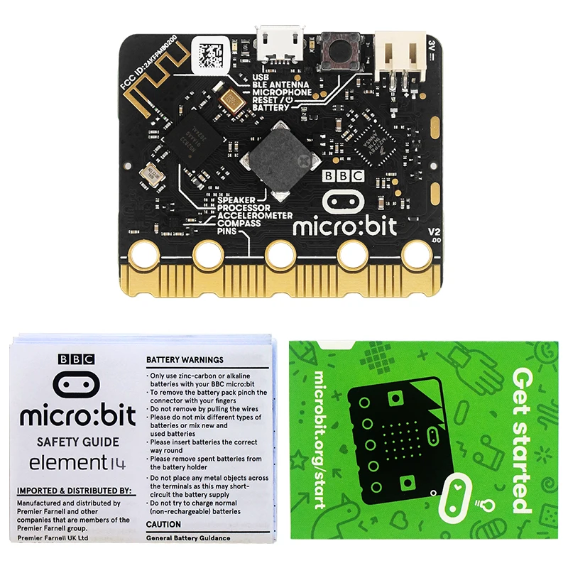 

BBC Micro:bit V2 Upgraded Processor Capacitive Touch Sensor Onboard Speaker Microphone BLE 5.0 LED indicator for Kids