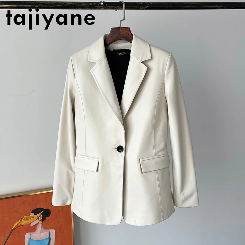 

Женская короткая облегающая куртка Tajiyane, пальто из натуральной овечьей кожи, осенняя модная одежда, HLY58, 2021