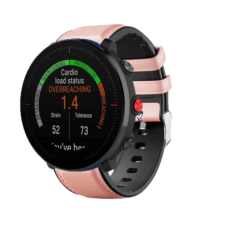 Розовый FIFATA 22 мм кожа+ силиконовый двухслойный ремешок для часов Polar Vantage M спортивные часы браслет для Huami Amazfit GTR часы - Цвет: Розовый