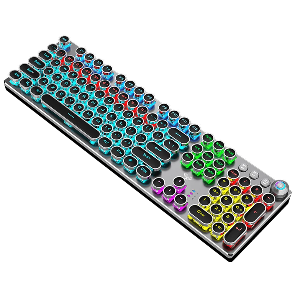 

Игровая механическая клавиатура, проводная клавиатура с синими и красными клавишами, 87 клавиш, 104 клавиши, со светодиодной/смешанной подсве...