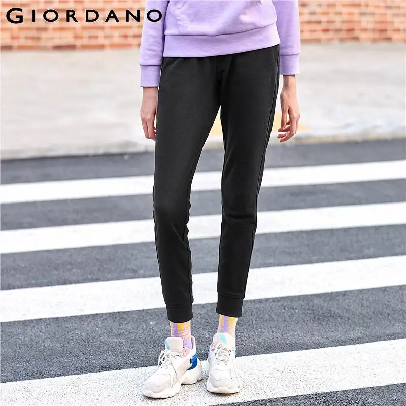 Giordano женские брюки на шнурке треники из хлопка средняя талия повседневные брюки карман средняя Thinckness Pantaloni Femmin 05419146