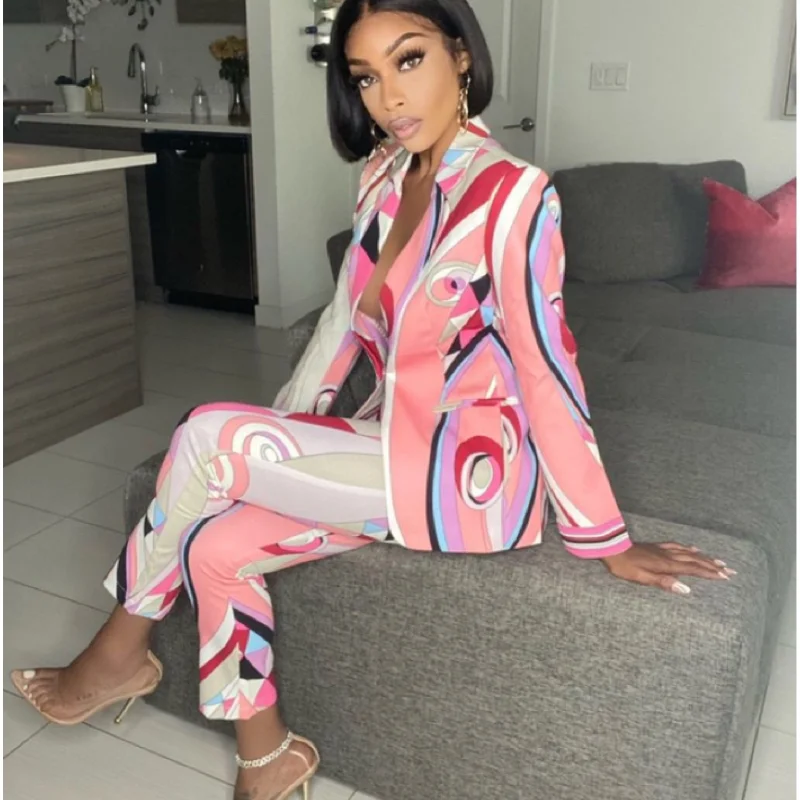 Блейзер Glamoda из двух предметов брюки женская одежда модная уличная платье с