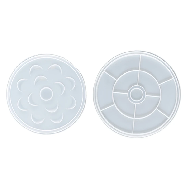 

XXFD 1 Set Round Eyelash Storage Box Epoxy Resin Mold with Lid Eyelashes Holder Display Case Casting DIY Craft Silicone Mould