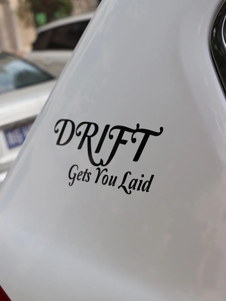 

ZTTZDY 18.8CM*8.2CM Fashion Drift Gets You Laid Vinyl Motorcycle Car Sticker Accessories ZJ2-0172