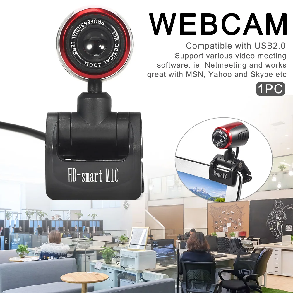 

Accessories Built In Microphone Auto White Balance PC Laptops Home Office Wired Rotatable HD Computer Webcam USB 2.0 Glass Lens