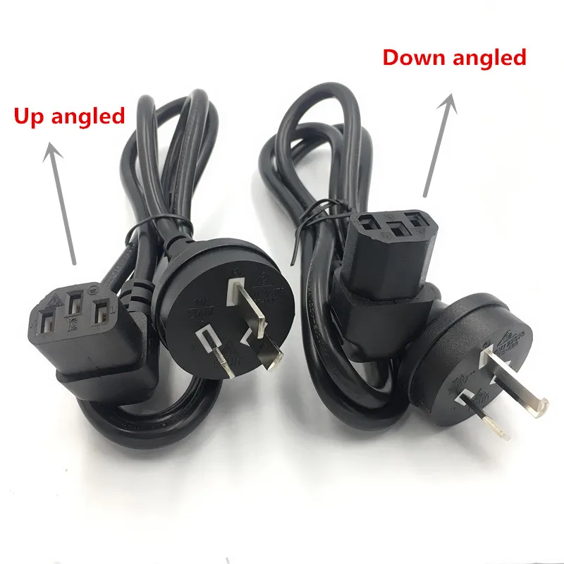 90 градусов Угловой IEC 320 C13 вверх вниз гнездо к Австралийской штепсельной вилке 3