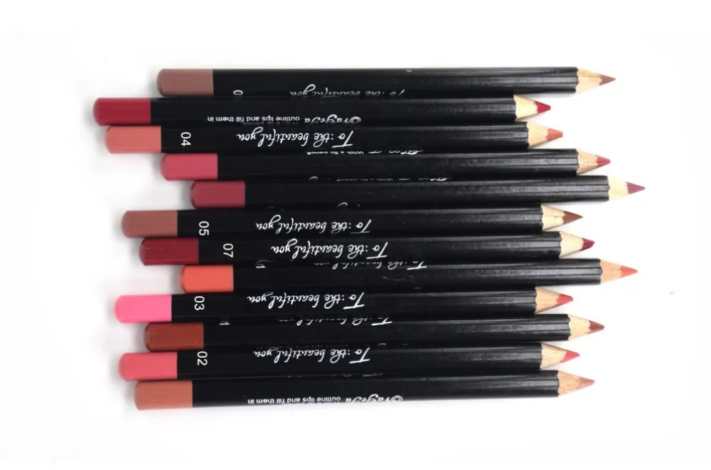 12 видов цветов сексуальный матовый карандаш для губ телесный набор