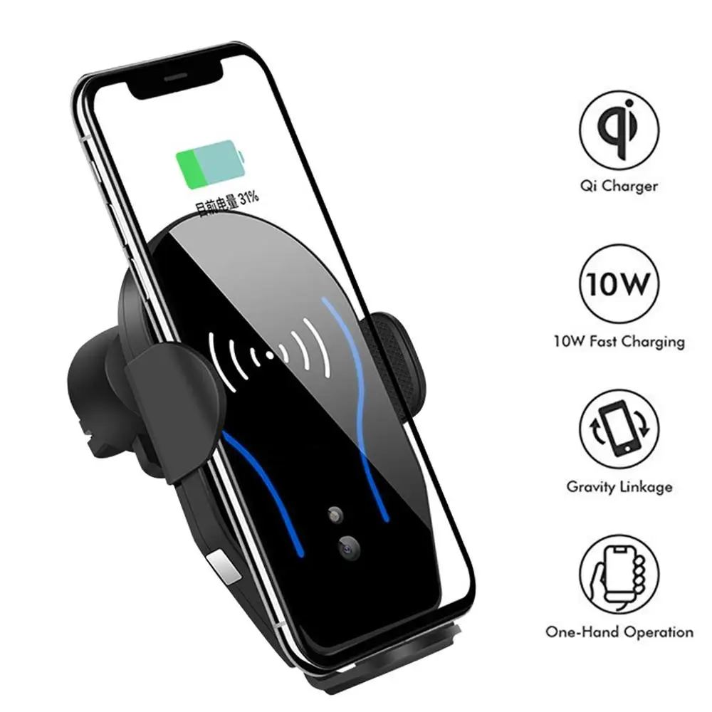 2019 New arrival Wireless Car Charger 10W Qi Fast Charging Phone Holder for All Standard Enabled Phones #F | Автомобили и