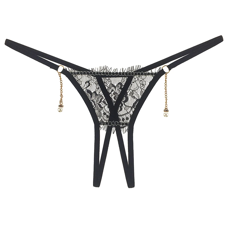 

Sexy Crotchless Lingerie Women Thongs And G strings Lace Panties Low-rise Open Crotch Briefs For Sex Transparent porn Underwear