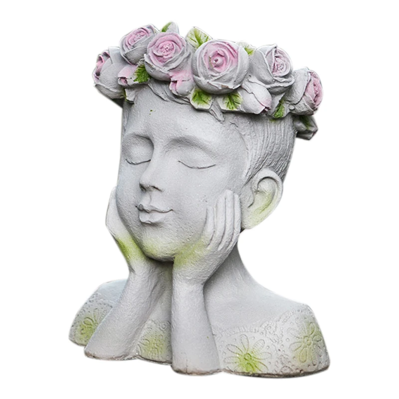 

Garden Villa Resin Flower Pot Goddess Art Vase Creative Personality Statue Large Caliber Succulent Flower Decoration