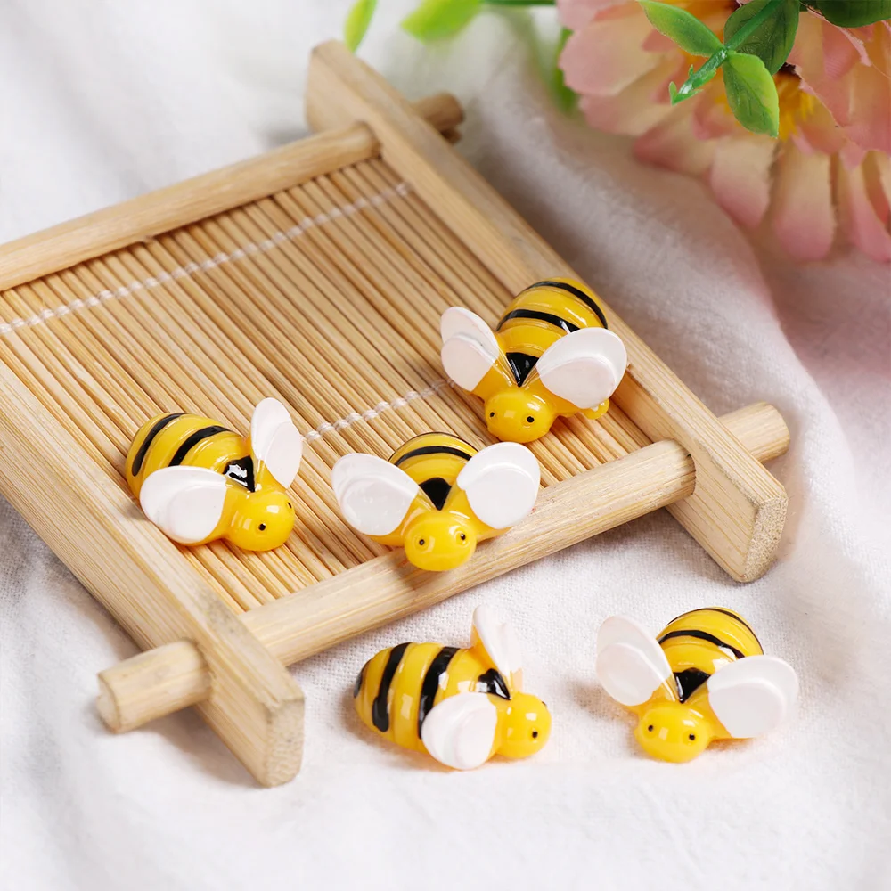 5 шт. полимерные желтые искусственные пчелы миниатюрные Подвески с имитацией