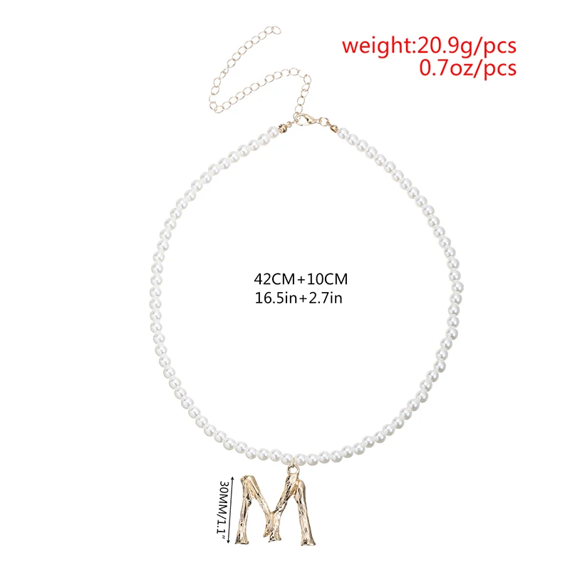 Женское свадебное ожерелье с жемчугом винтажное ручной работы буквенным принтом