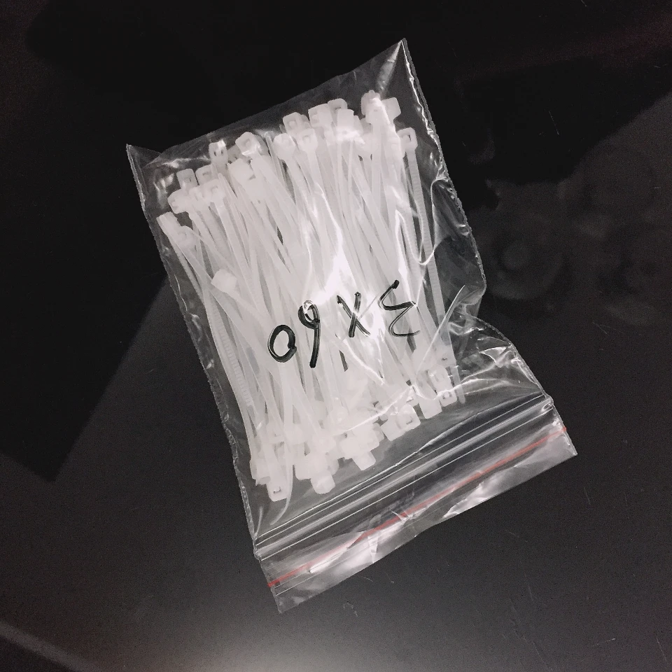 Самоблокирующиеся пластиковые нейлоновые кабельные стяжки белые крепежные