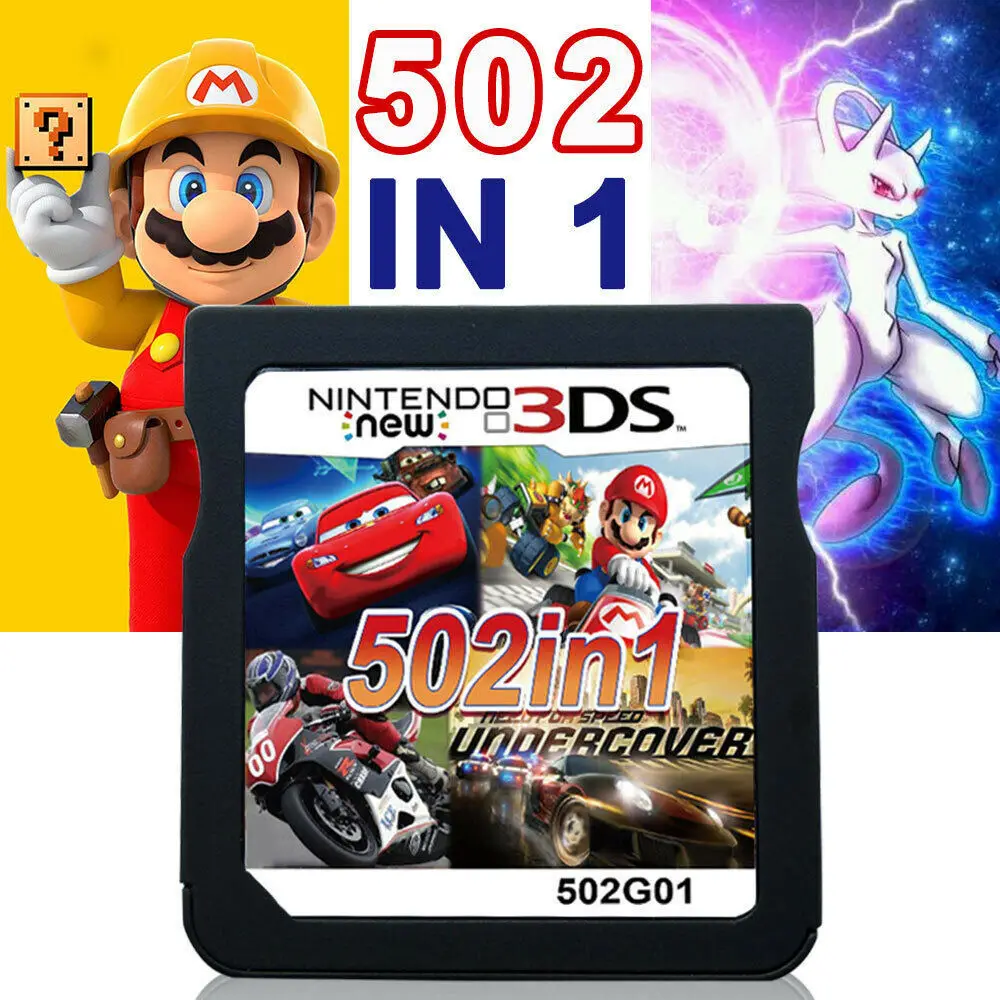 Гоночный альбом 502 игр в 1 NDS супер комбинированный картридж для Nintendo DS 2DS новый 3DS |