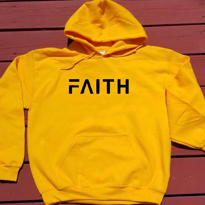Женские толстовки с надписью «Faith» и принтом размера плюс, повседневные пуловеры с капюшоном, джемпер, одежда с христианским Иисусом, Прямая поставка