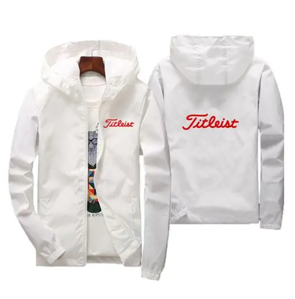 Ветровка мужская с капюшоном тонкая куртка-бомбер для гольфа повседневная