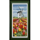 Набор для вышивки крестом, 141618222528CT, голландский пейзаж, тюльпан, ветряная мельница, цветы, якорь