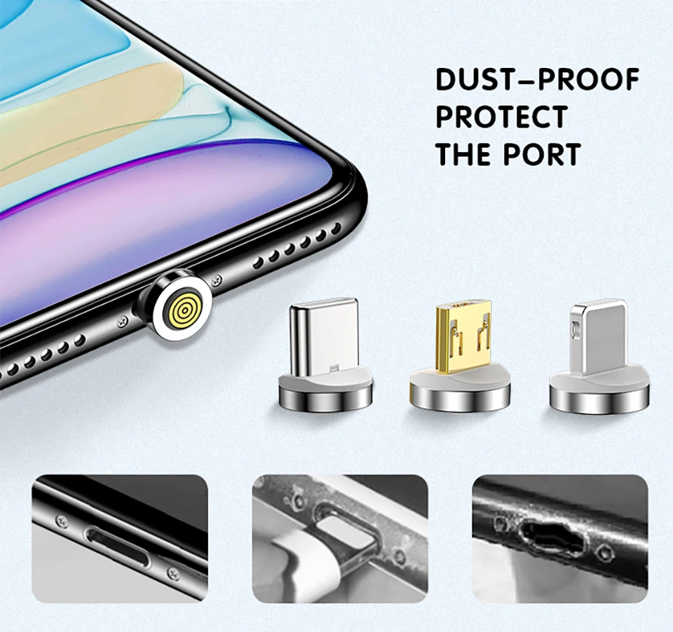 5А кабель для быстрой зарядки телефона USB-Type C Быстрая зарядка 5,0 Магнитный кабель для передачи данных 1 м 7Pin нейлоновый светодиодный светильник для huawei