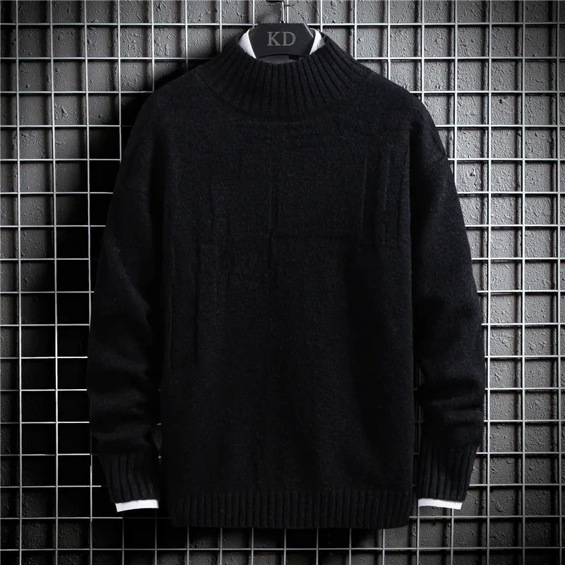 

SingleRoad Mens Turtleneck Sweater Men 2020 Winter Solid Plain Jumper High Neck Harajuku Sweaters Korean Style White Sweater Men