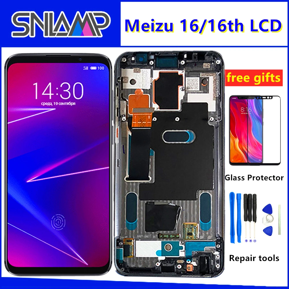 Оригинальный супер AMOLED дисплей для Meizu 16 16th ЖК сенсорный экран дигитайзер сборка
