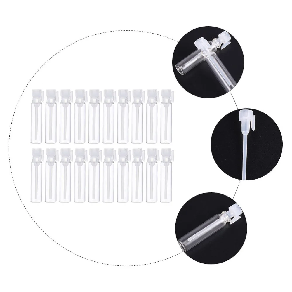 

100pcs 2ml Transparent Sample Bottle with Drop Empty Test Tubes Perfume Bottles
