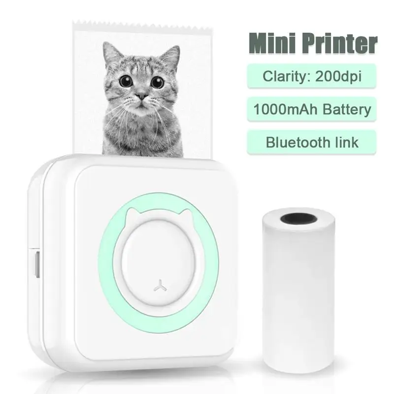 

Mini Thermal Printer 200DPI Resolution Portable Thermal Printer BT4.0 Phone Connection Wireless Portable Thermal Printer Clearly