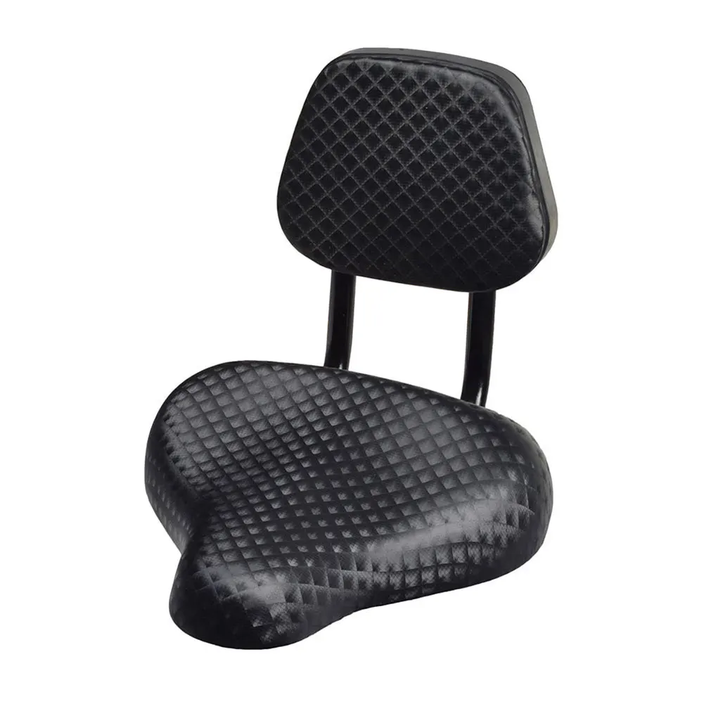 

Cycling Wide Comfort Faux Leather Bike Bicycle Saddle Seat with Backrest Support Bike Seat Cushion Bicycle Accessories