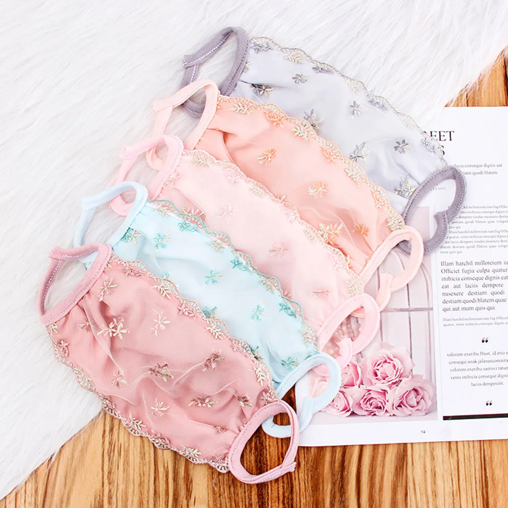 1 шт. Кружевные маски для лица женские многоразовые чистые цвета дышащие