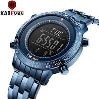 kademan watches mens 2021 top brand luxury mens watch digital watch men sport running step counter steel led militar wristwatch