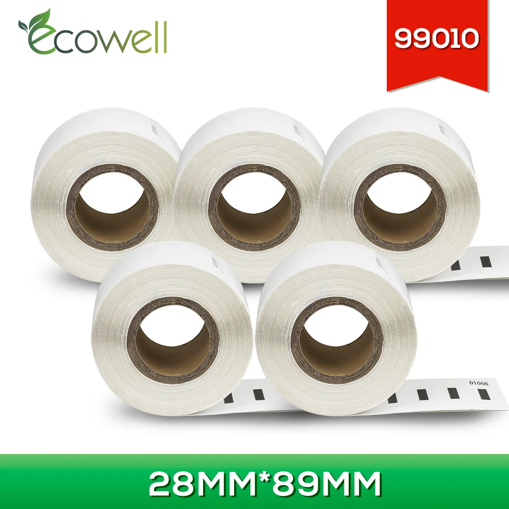Ecowell 5 рулонов/650 шт. этикеток repalce для Dymo LW 99010 28 мм * 89 термобумага DYMO LabelWriter 450 Twin