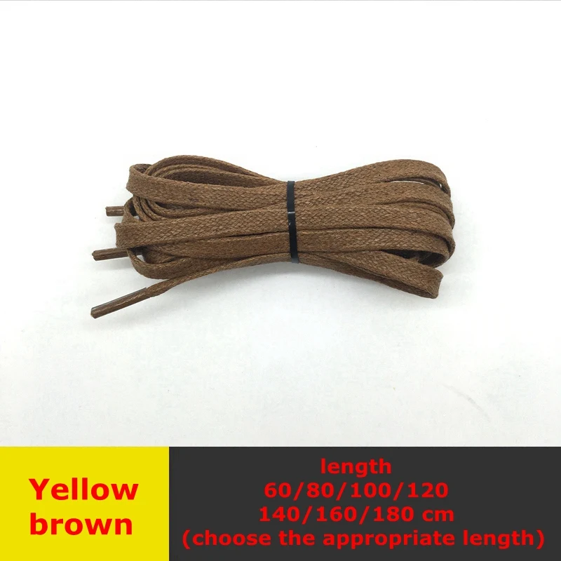 Yellow-Brown 1 пара/хлопковый шнур плоская форма шнурки для обуви унисекс обувь с высоким берцем; повседневные кожаные ботинки шнурки Модная брендовая Водонепроницаемая зимняя обувь; обувь на шнурках; P3 - Цвет: Yellow-Brown
