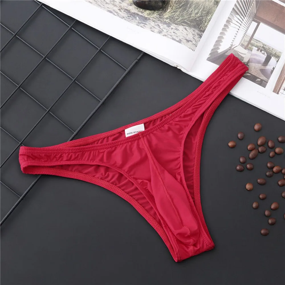 Men Briefs Pouch Underwear Breathable Peni Thong Ultra-Soft Low-Rise Bikini G-String T Back Thongs Panties Lingerie |