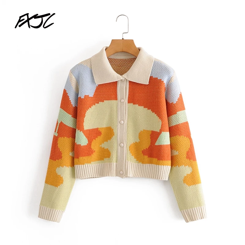 

Женский толстый однобортный Повседневный вязаный кардиган с длинными рукавами и отворотом в Корейском стиле, женский свитер с небольшим ар...