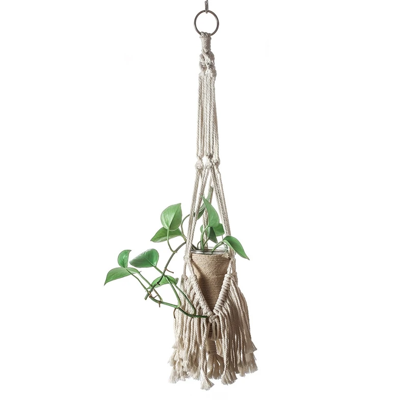 

Handwoven Macrame Plant Hanger Indoor Hanging Planter Basket Flower Pot Holder