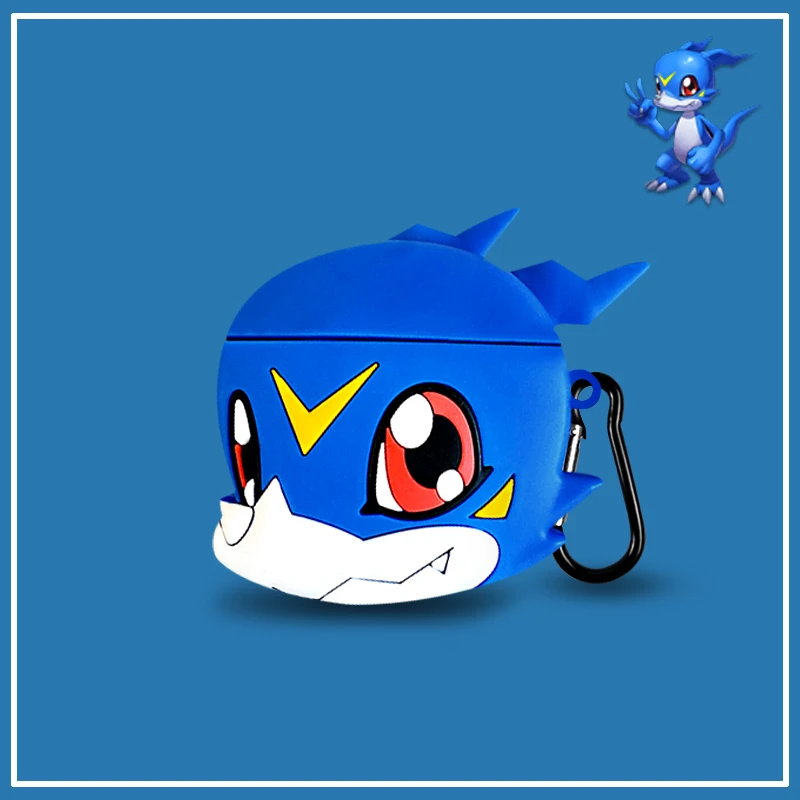 Силиконовый защитный чехол для наушников Apple Airpods 1 2 3D милый Digimon Monster Agumon Digivice Koromon