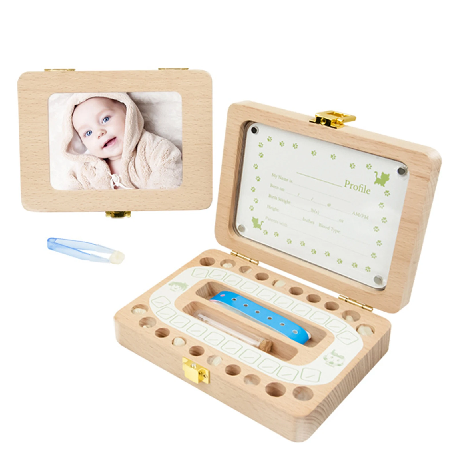 

Деревянная коробка для детских зубов, органайзер, коробка для сохранения молока и зубов, детский Сувенирный чехол для рук
