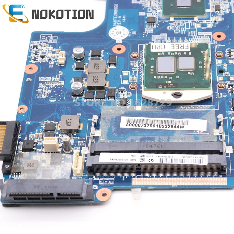 NOKOTION A000073700 Материнская плата ноутбука для TOSHIBA Satellite L640 L645 основная плата DA0TE2MB6G0 HM55 GMA HD DDR3 Бесплатный процессор