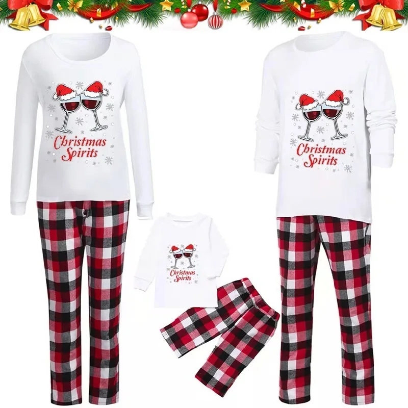 

2021 Christmas Family Matching Pajamas Set Plaid Father Mother & Children Xmas Sleepwear Mommy and Me Pyjamas Clothes Tops+Pants