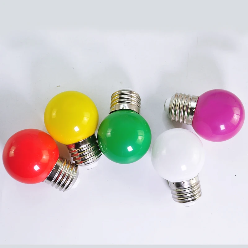 

Kaguyahime 10pcs/lot Led Bulb Colorful E27 Globe Lamp 3W 220V E27 Lampada SMD2835 RGB G45 Led Spotlight Red Green Blue Bomlillas