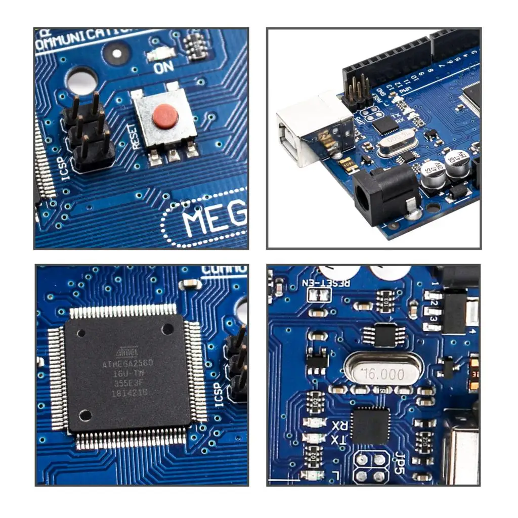 10 шт./лот Mega 2560 R3 плата с USB кабелем ATMega ATMega16U2 чип для интегрированного драйвера