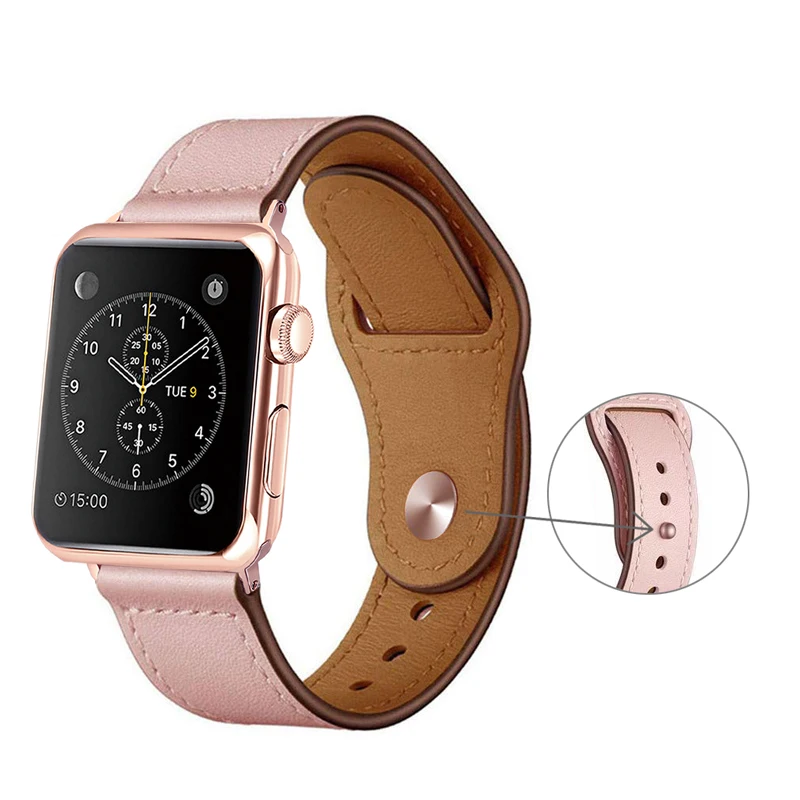 Кожаный ремешок для часов Apple Watch Series 5 4 3 2 1 браслета iwatch 44 мм 40 38 42