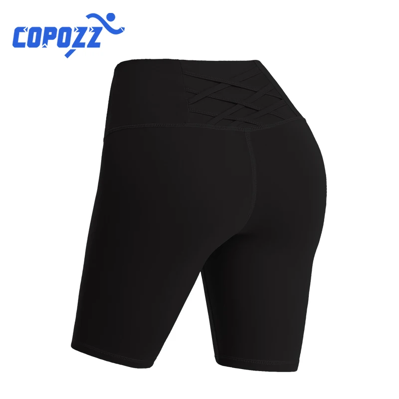 Copozz бесшовные шорты для йоги с высокой талией бега фитнеса быстросохнущие