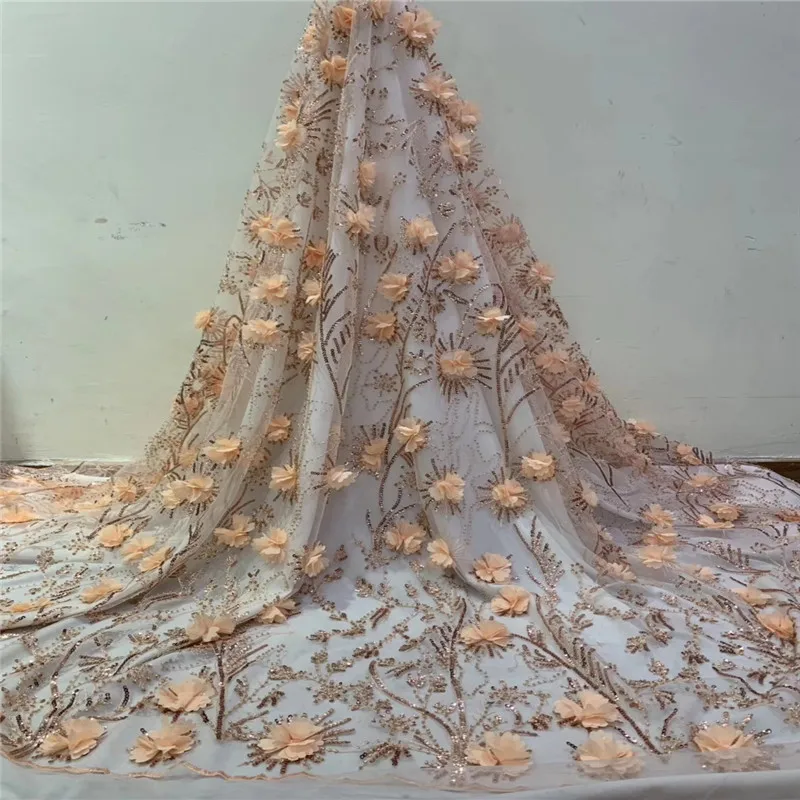Madison нигерийские кружевные ткани 2019 высокое качество африканские 3D Цветочная