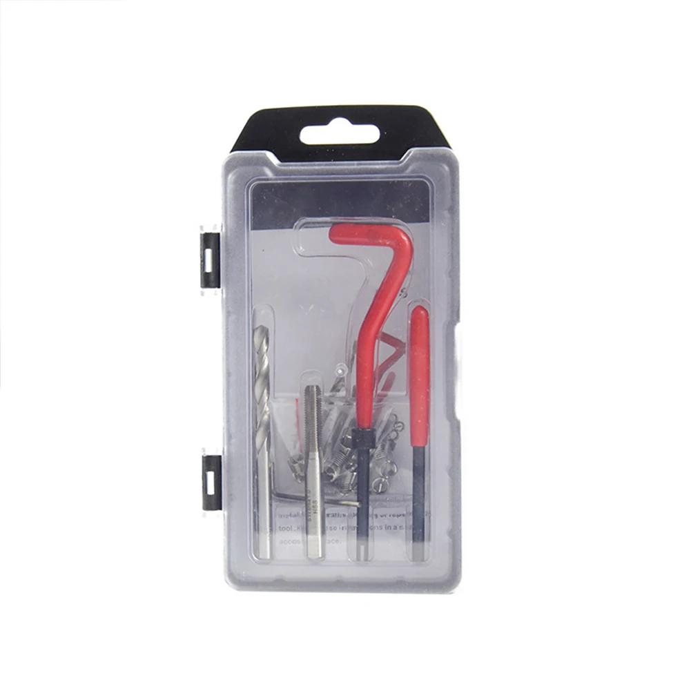 

25 Pieces Thread Tap Repair Cutter Spanner Wrench Twist Drill Bits Kit Thread Inserts M6 X1.0mm Helicoil Compatible Tool