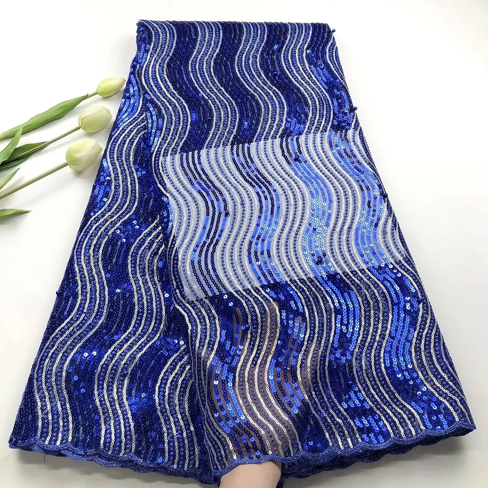 

Королевский синий, последние блестки, кружевная ткань, африканский тюль, кружевная ткань высокого качества, африканская сетчатая кружевная ткань для вечернего платья