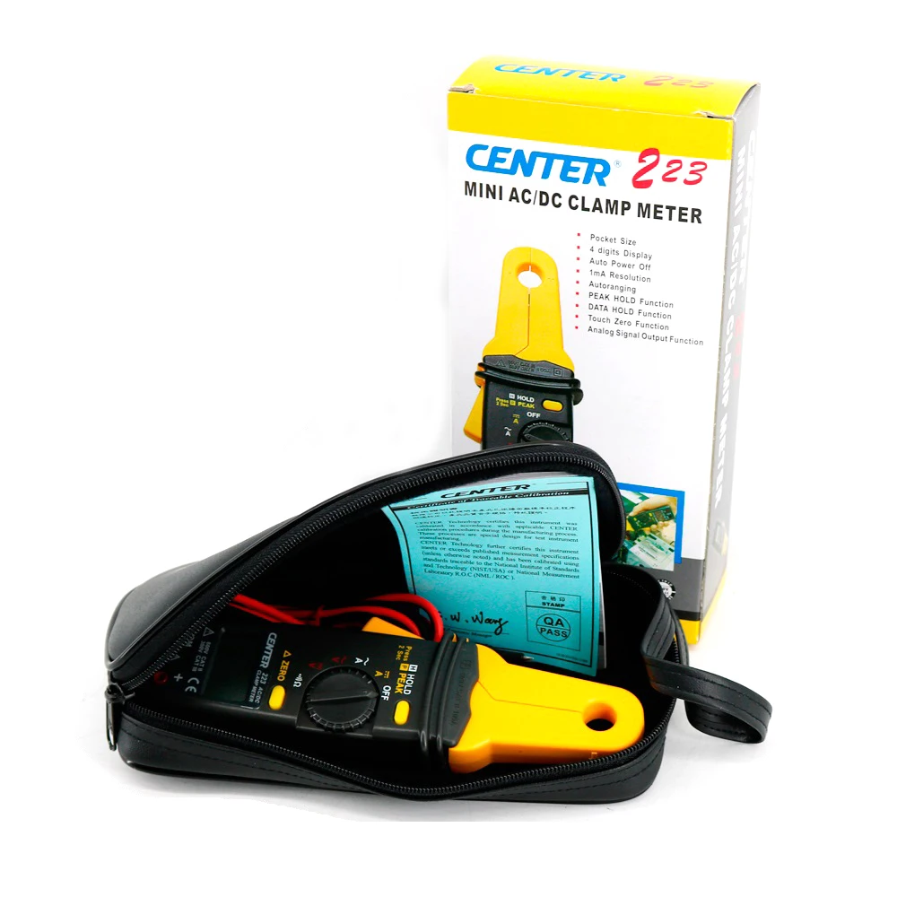 CENTER-223 AC/DC Clamp Meter (небольшой размер высокое разрешение) с функцией напряжения и