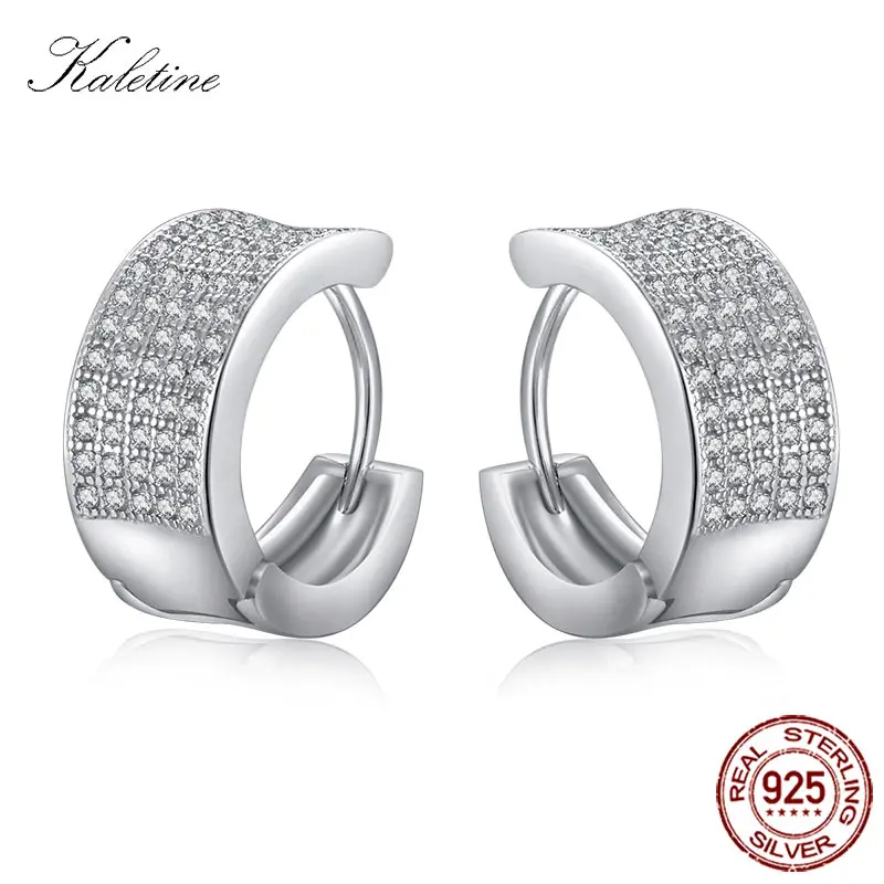 Carraton ESCH8064 твердых CZ стерлингового серебра 925 Stone Pave комплект серьги huggie|huggie