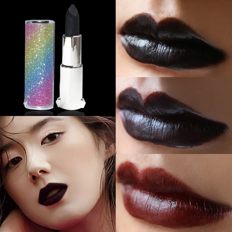 7 цветов черная губная помада увлажняющий макияж блеск для губ коричневая